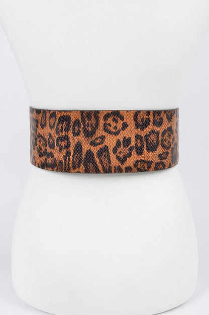 Simple Buckle Faux Leo Plus Size Belt