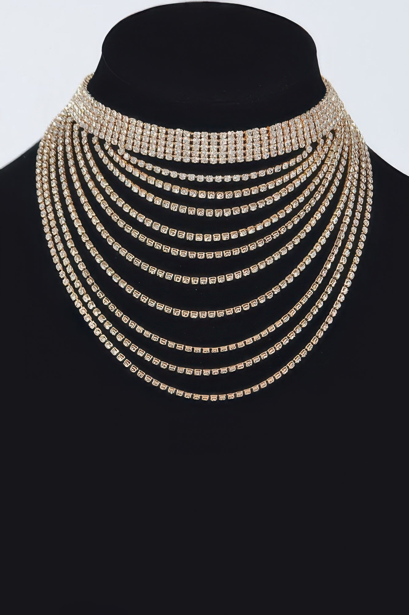 Layered Rhinestone Elegant Necklace 