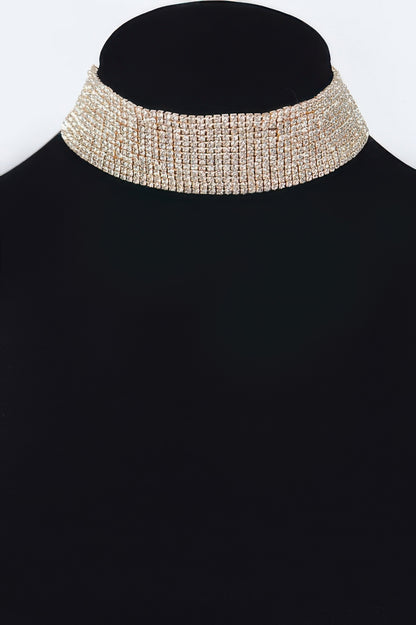 Round Rhinestone Choker Necklace