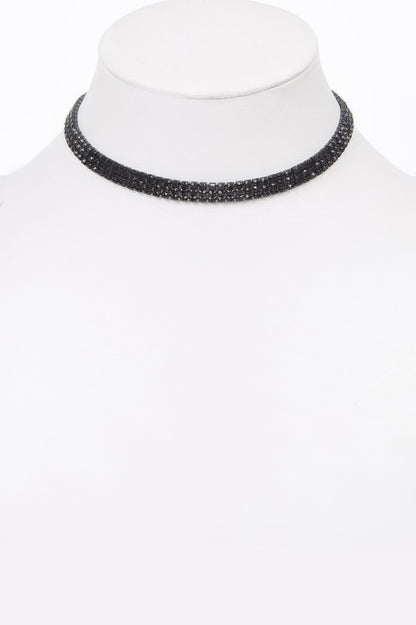 Circle Rhinestone Party Choker Necklace 