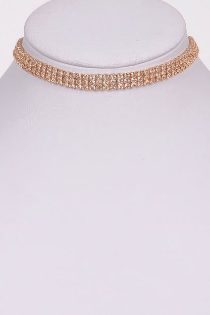 Circle Rhinestone Party Choker Necklace 