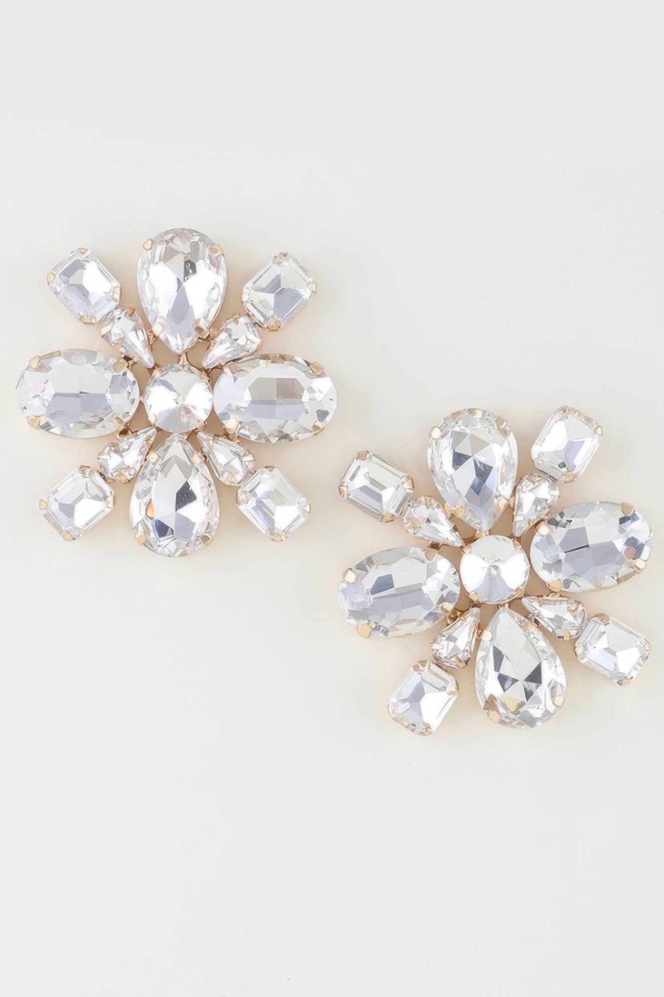 Bejeweled Flower Stud Earrings 