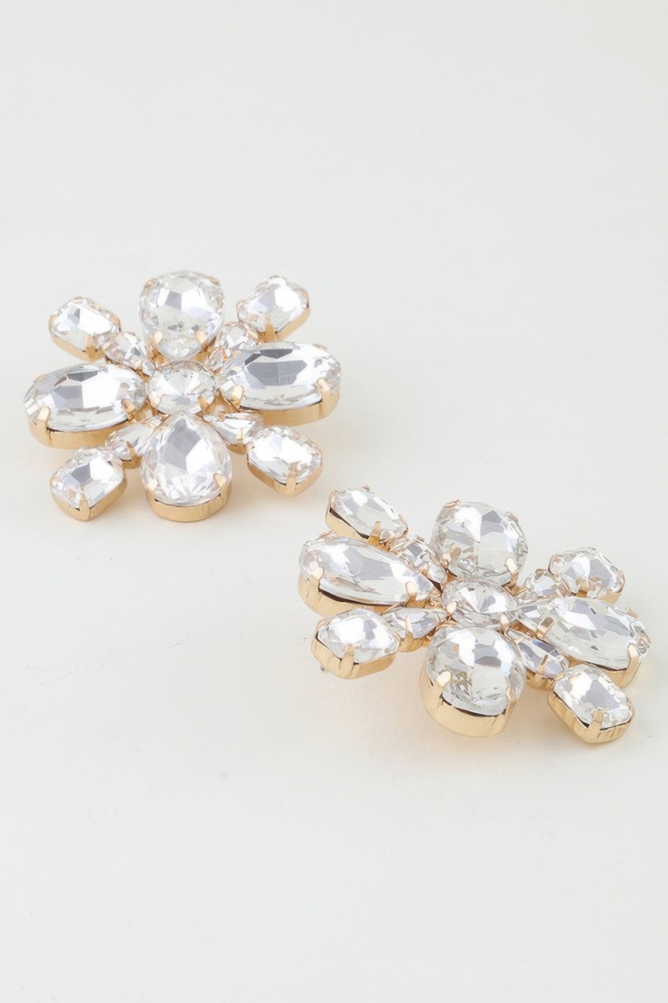 Bejeweled Flower Stud Earrings 