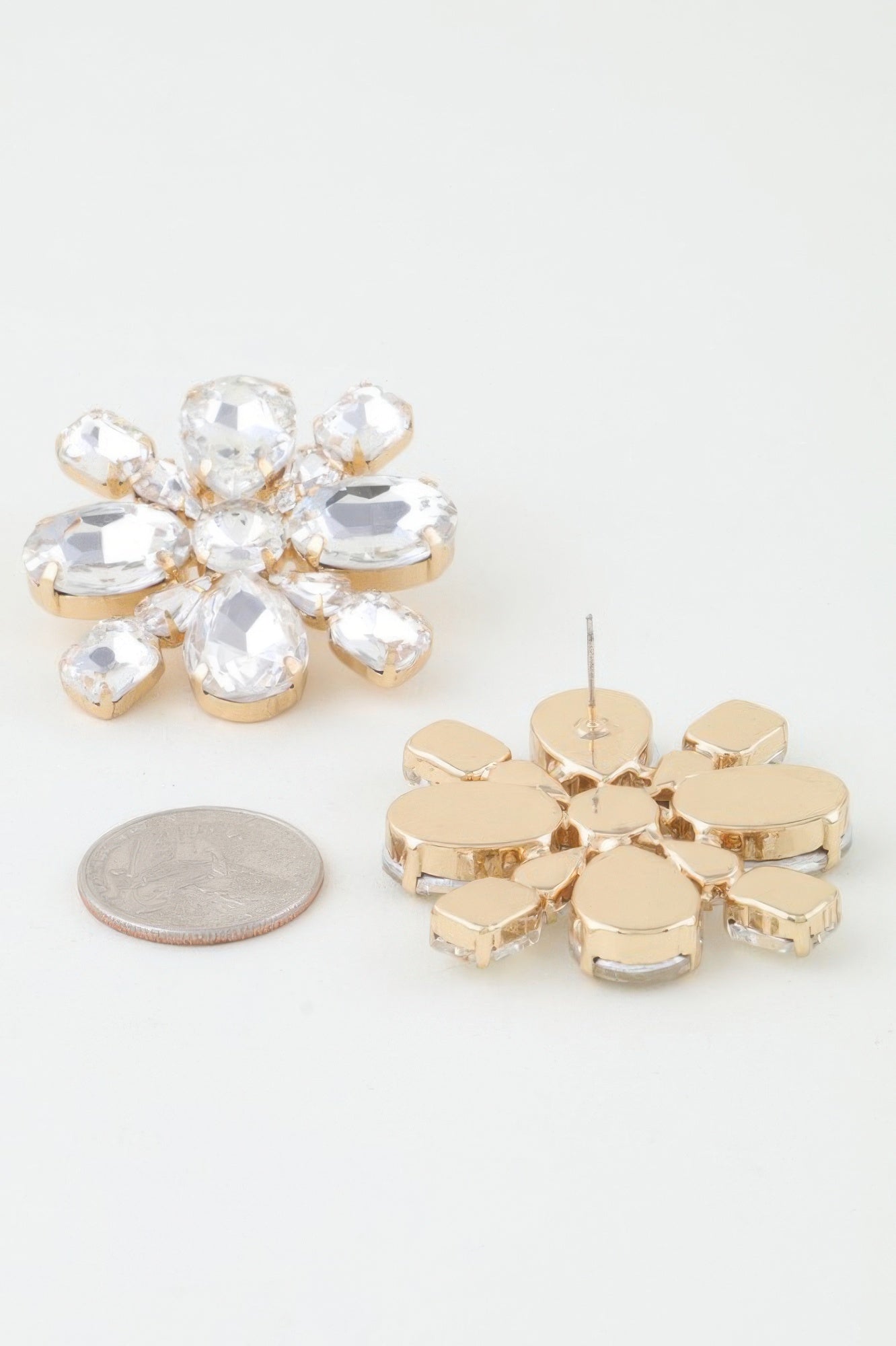 Bejeweled Flower Stud Earrings 
