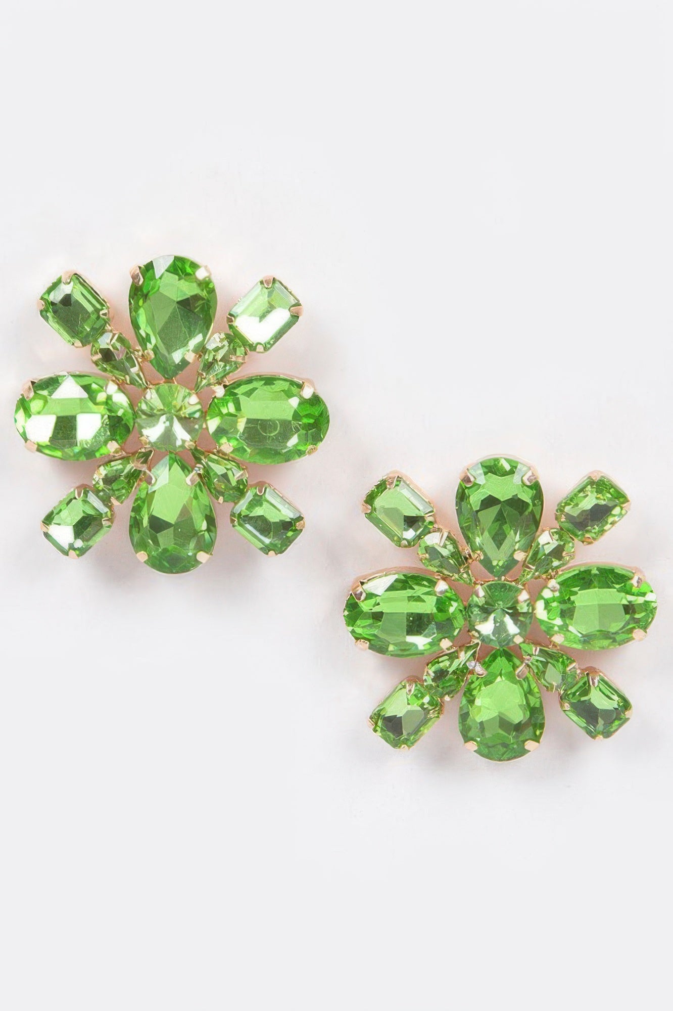 Bejeweled Flower Stud Earrings 