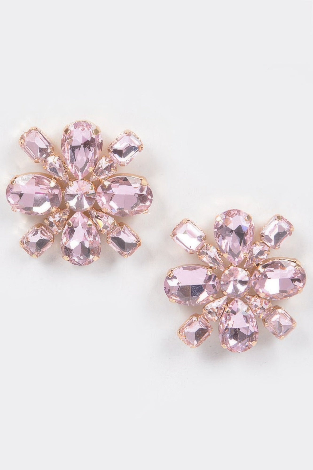 Bejeweled Flower Stud Earrings 