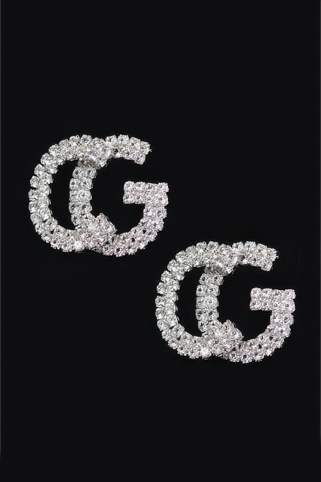 Cg Rhinestone Button Earring 