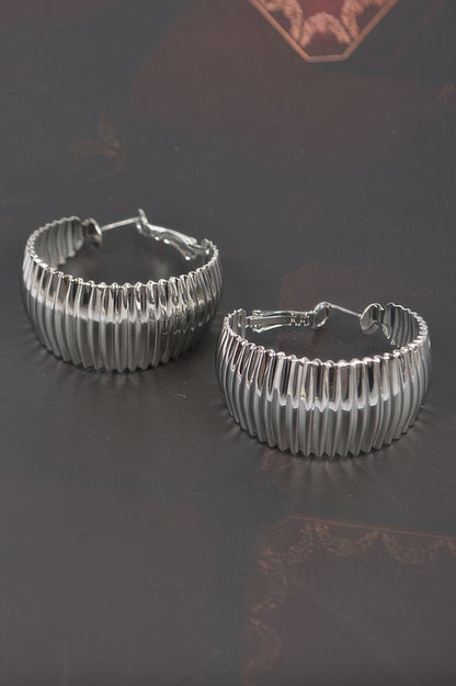 Wide Metal Hoop Earrings 