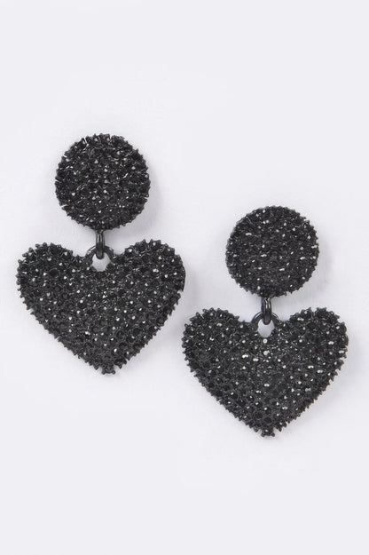 Heart Rhinestone Earrings 