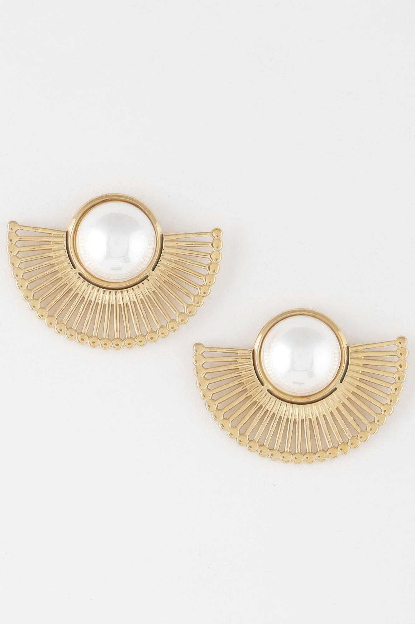 Half Rising Sun Pearl Earrings 