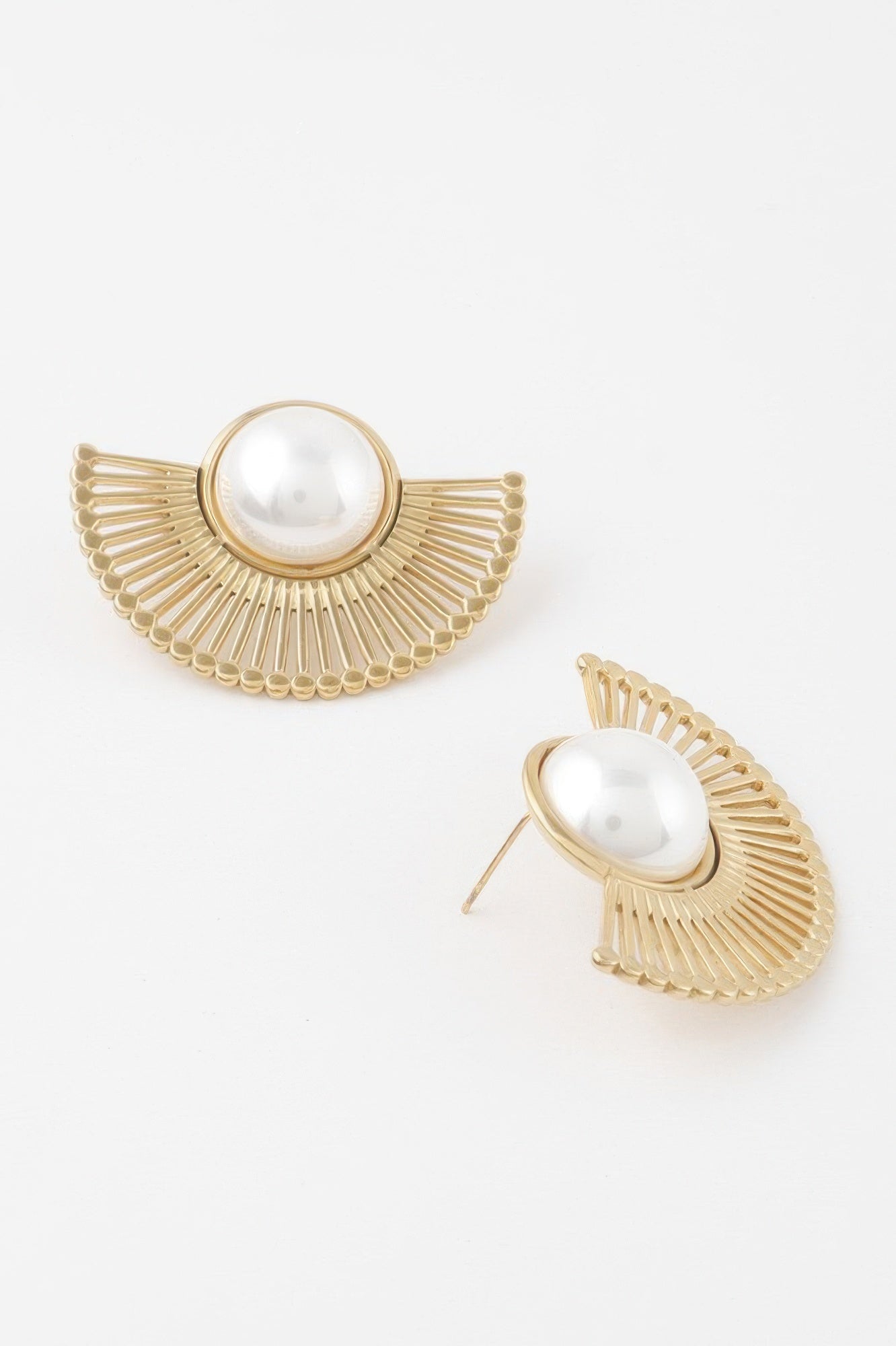Half Rising Sun Pearl Earrings 
