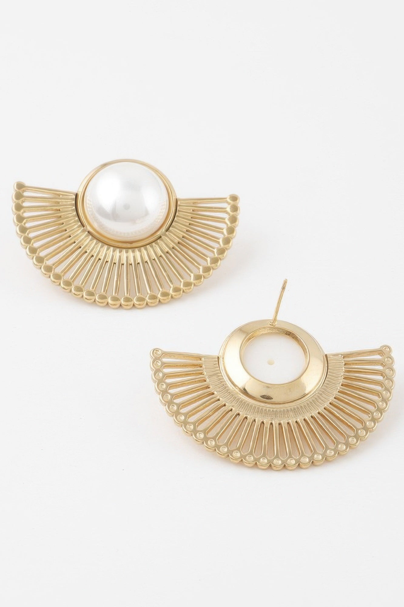 Half Rising Sun Pearl Earrings 