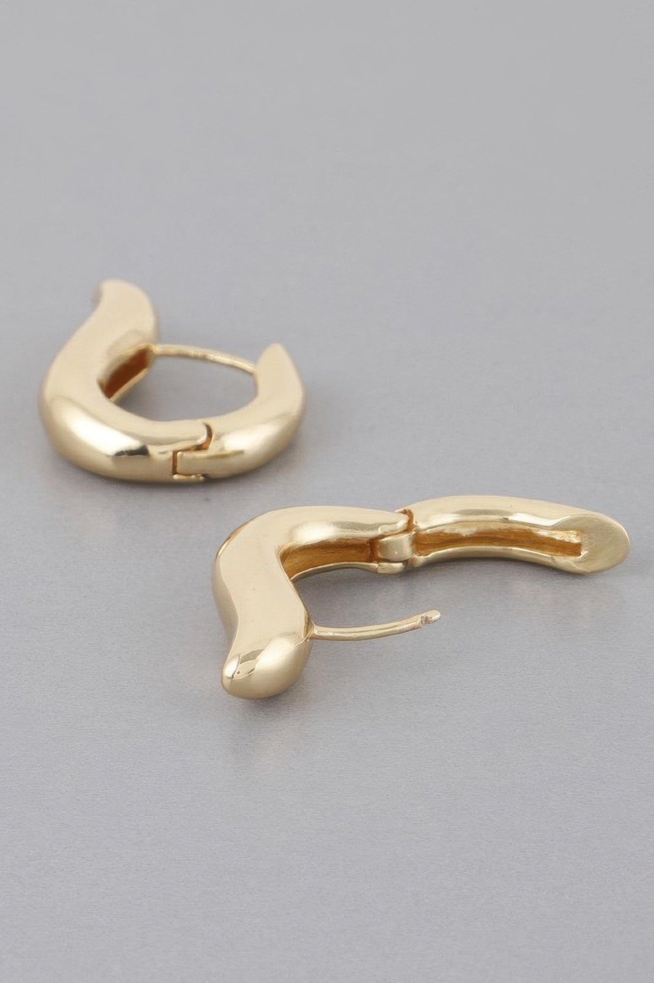 Shiny Harp Hoop Earrings