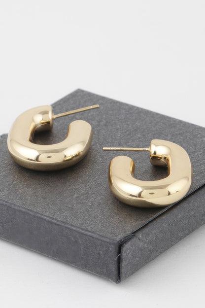 Shiny Link Chain Hoop Earrings