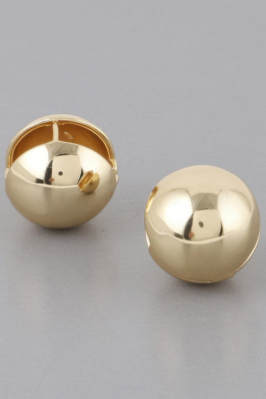 Shiny Ball Clasp Earrings 