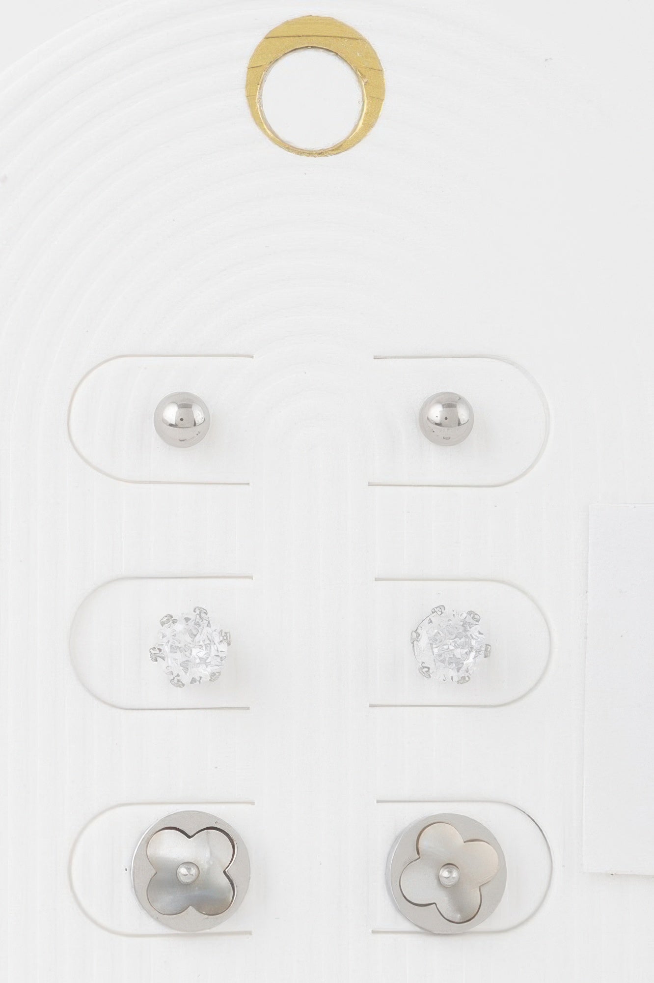 Multi Jewel Stud Earrings Set 