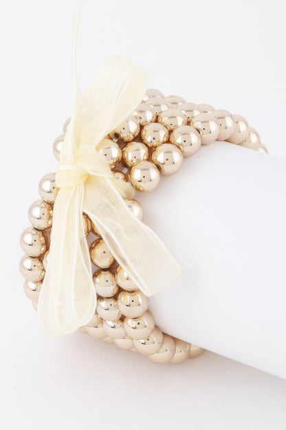 Multi Beaded Ribbon Bracelet 