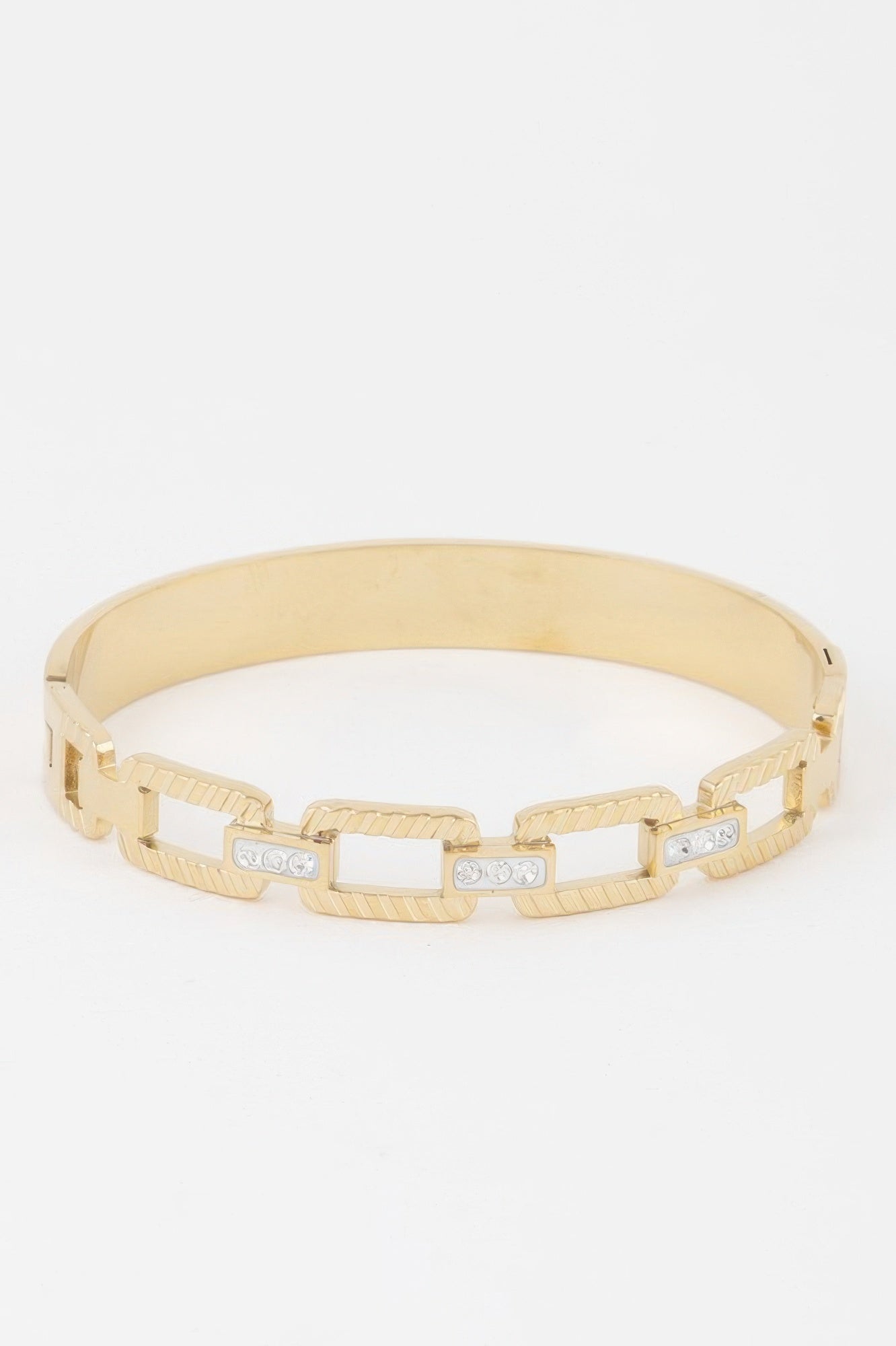 Ribbed Chain Clasp Bracelet 