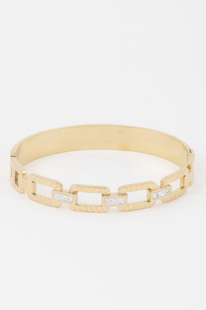 Ribbed Chain Clasp Bracelet 