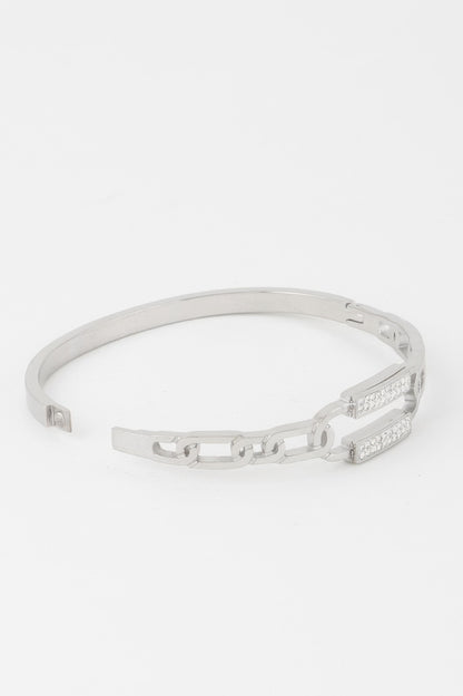 Jeweled Curb Chain Clasp Bracelet 