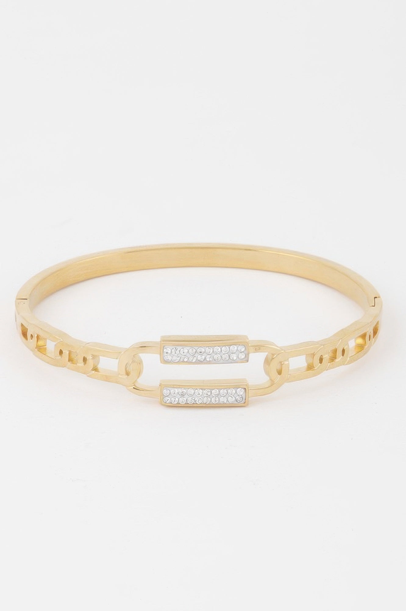 Jeweled Curb Chain Clasp Bracelet 