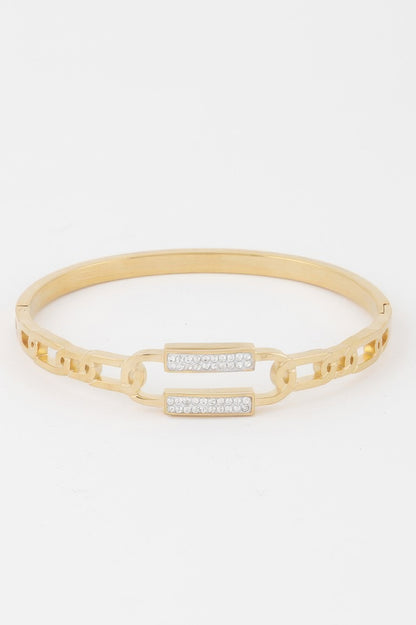 Jeweled Curb Chain Clasp Bracelet 