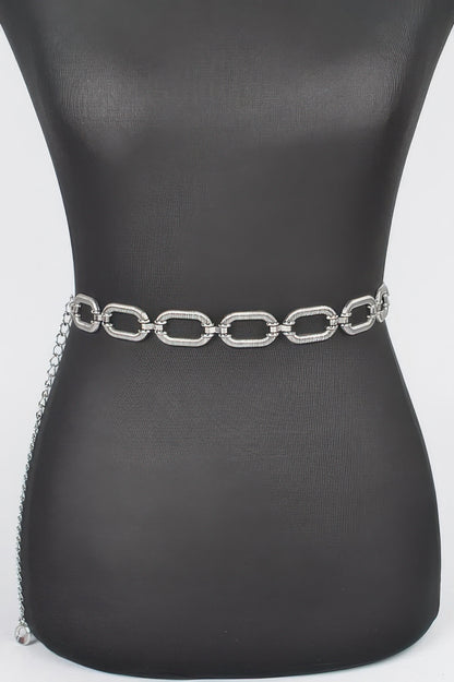 Oval Metal Plus Size Chain Belt 