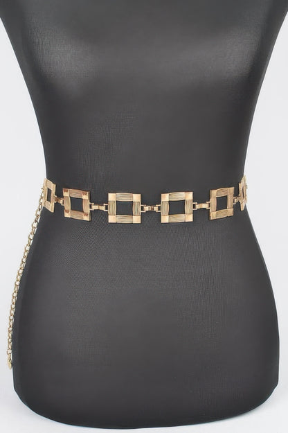 Square Metal Plus Size Chain Belt 