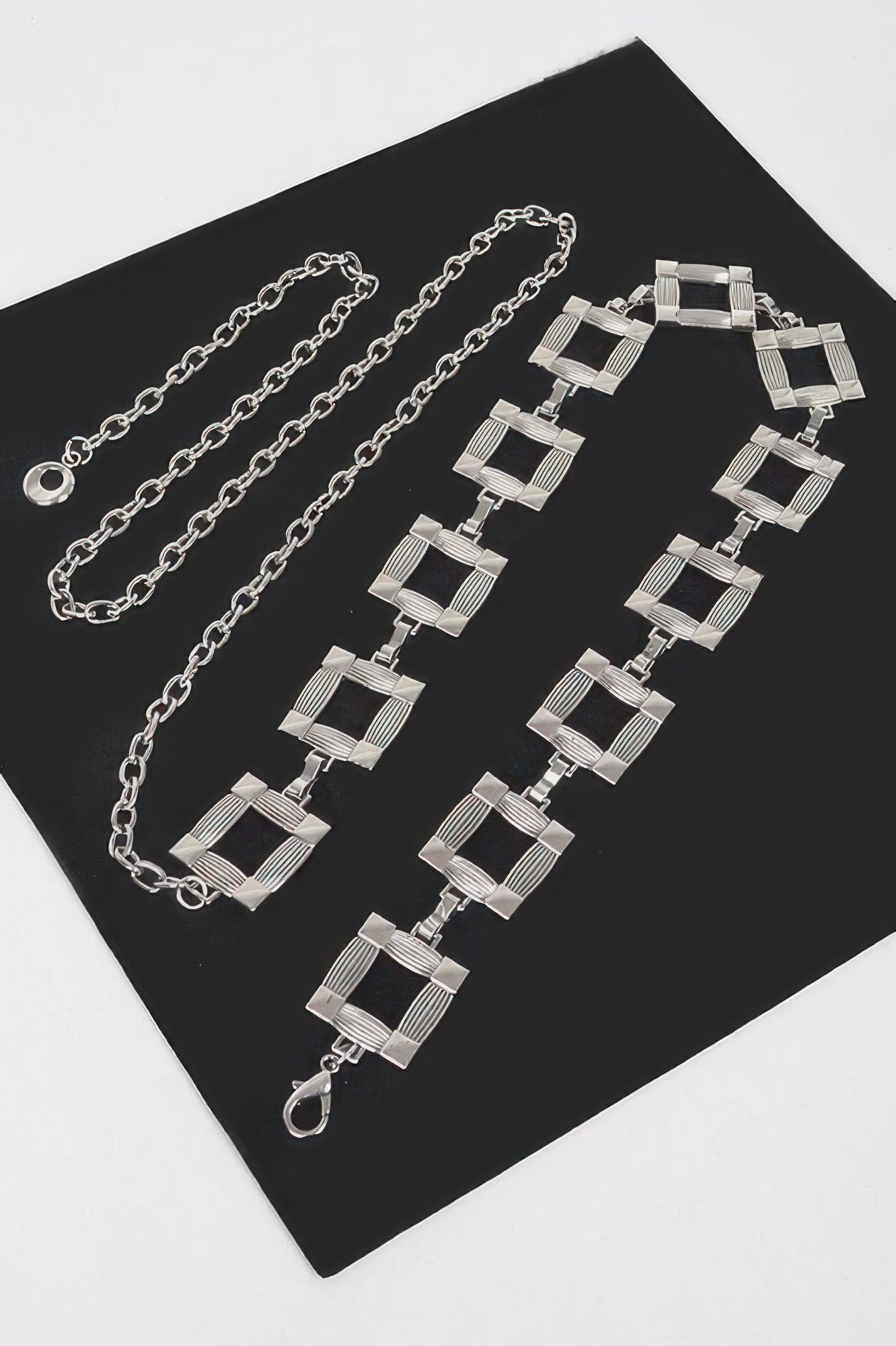 Square Metal Plus Size Chain Belt 