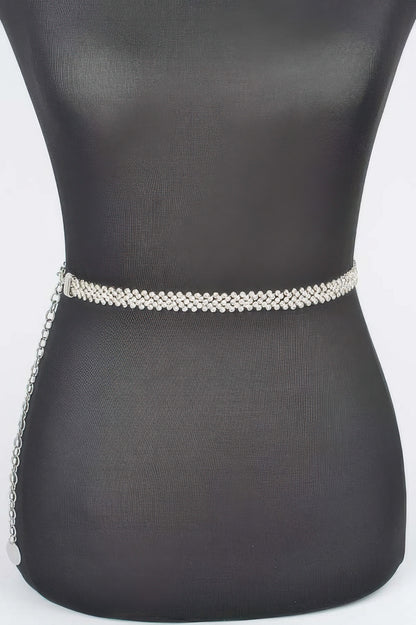 Rhinestone Plus Size Chain Belt 