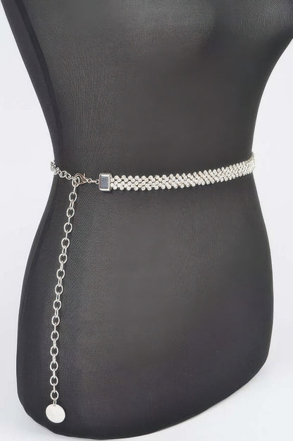Rhinestone Plus Size Chain Belt 