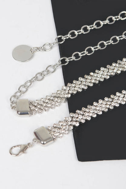 Rhinestone Plus Size Chain Belt 