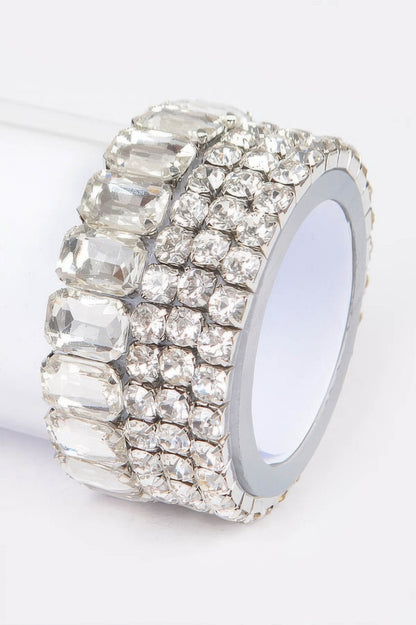 Multi Acrylic Stone Stretch Bracelet 