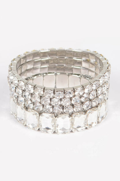 Multi Acrylic Stone Stretch Bracelet 