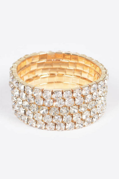 Multi Rhinestone Stretch Bracelet 