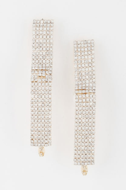 Rhinestone Pearl Wrap Earrings 