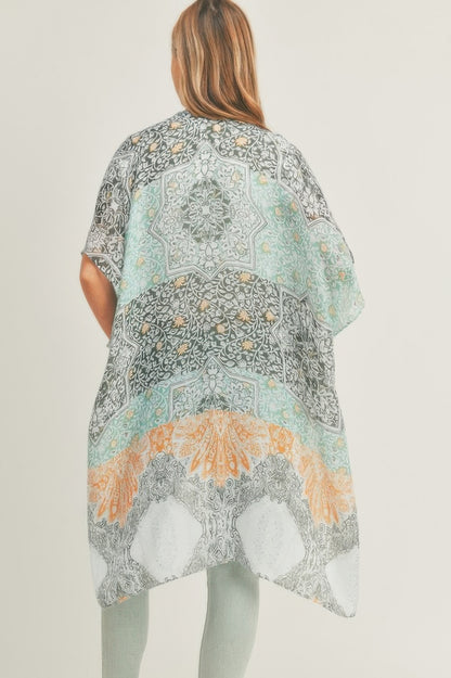 Allover Mixed Print Kimono 
