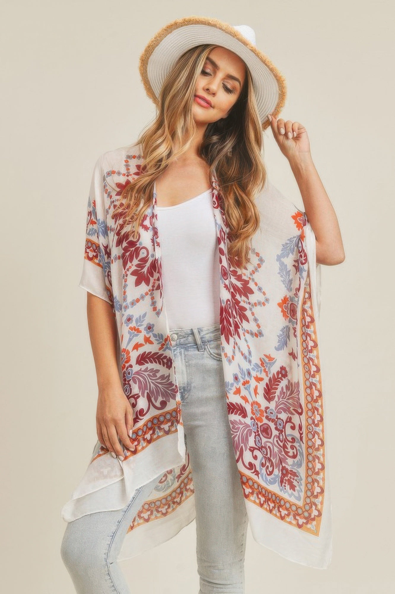 Bohemian Print Kimono 