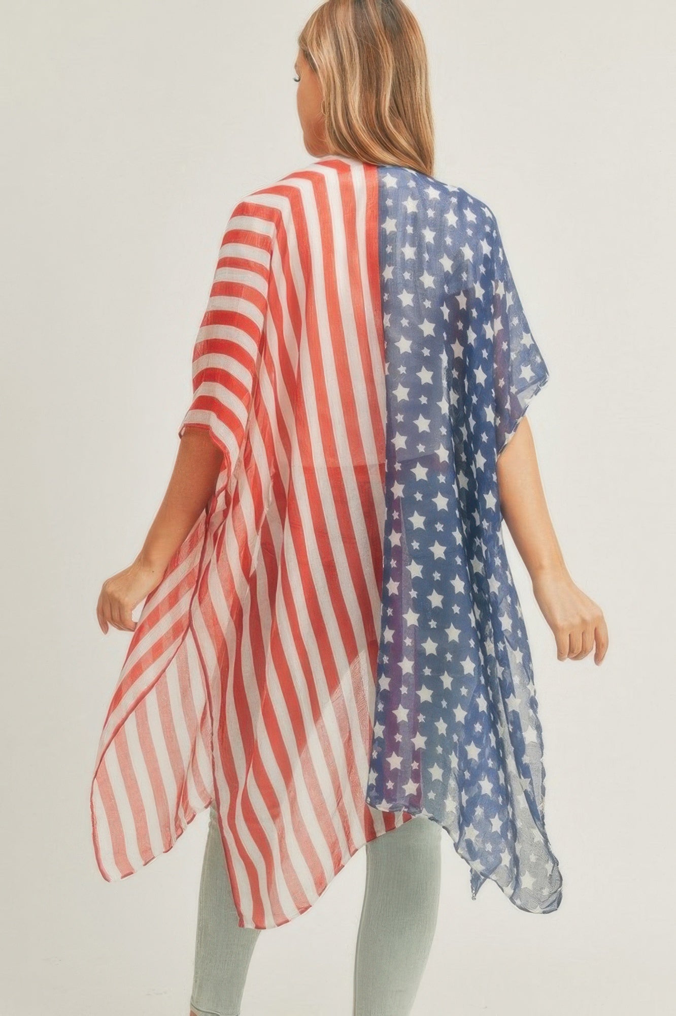 Half N Half American Flag Kimono 