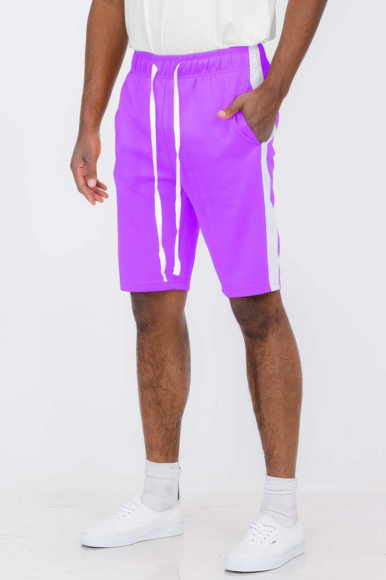 Single Stripe Slim Fit Track Shorts