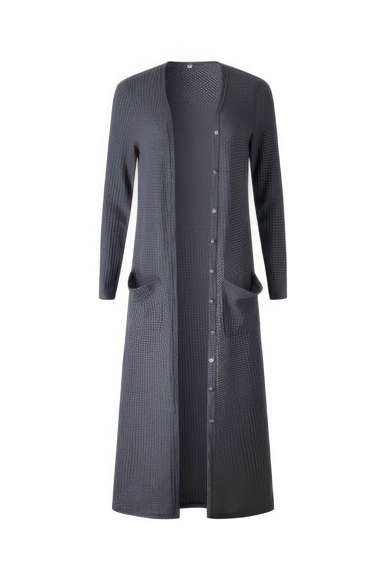 Solid Button Down Front Pocket Knitted Cardigan