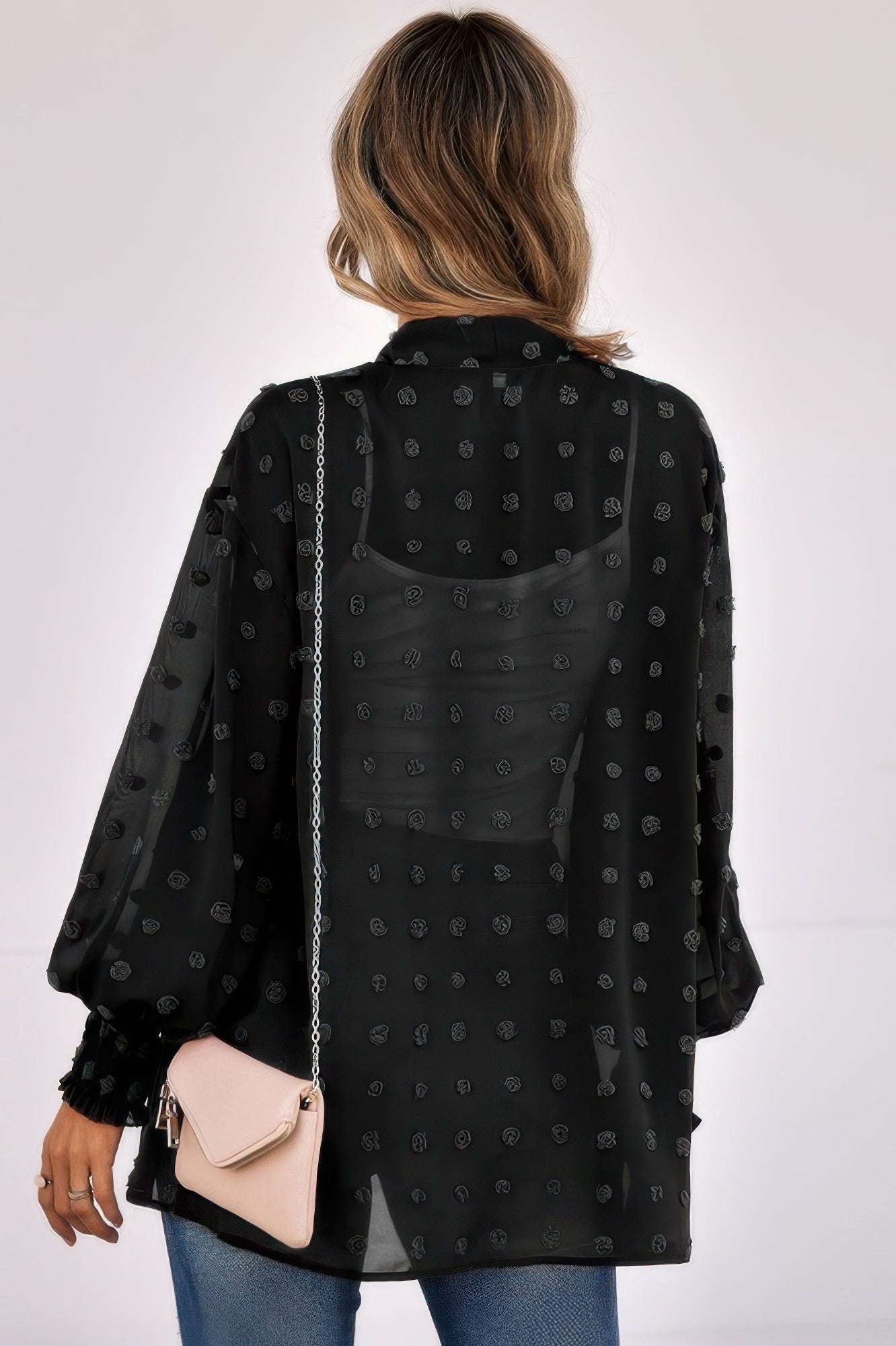 Front Open Dot Casual Light Top