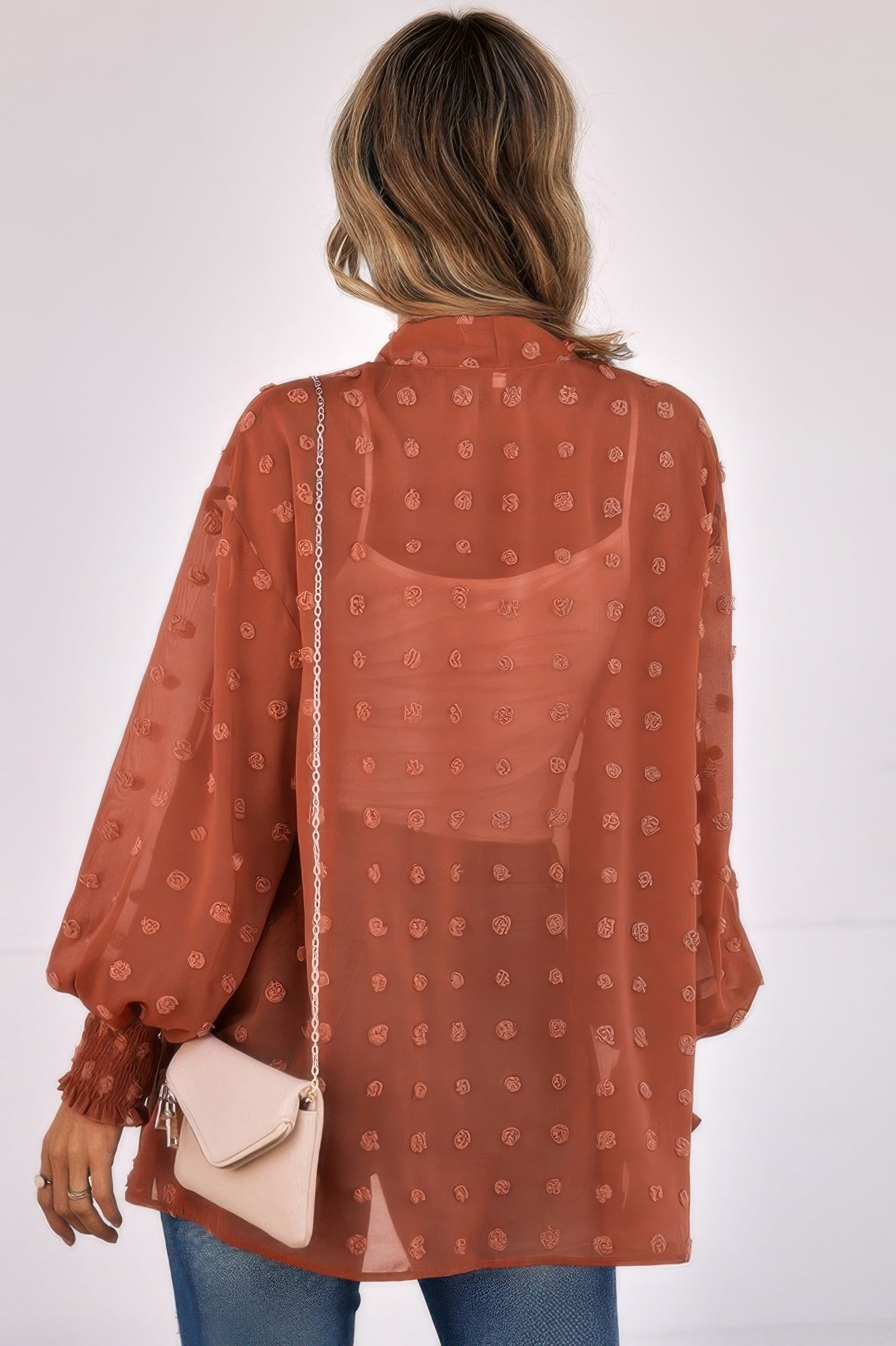 Front Open Dot Casual Light Top