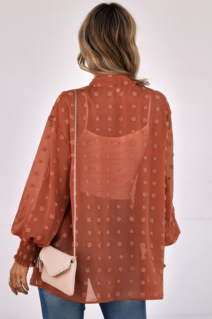 Front Open Dot Casual Light Top