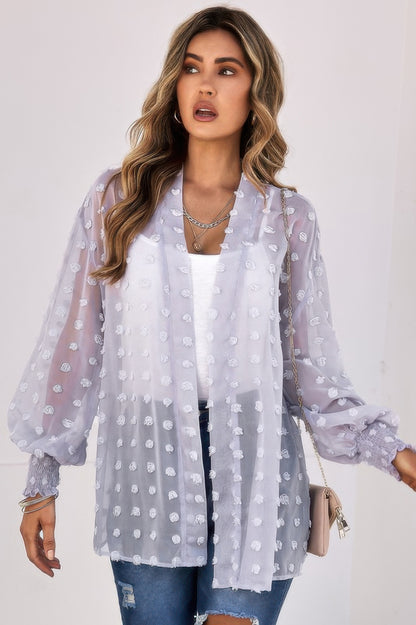 Front Open Dot Casual Light Top