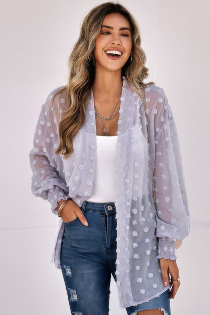 Front Open Dot Casual Light Top