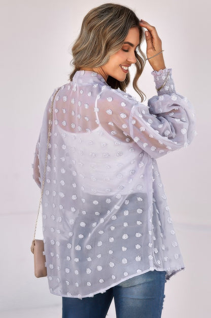 Front Open Dot Casual Light Top