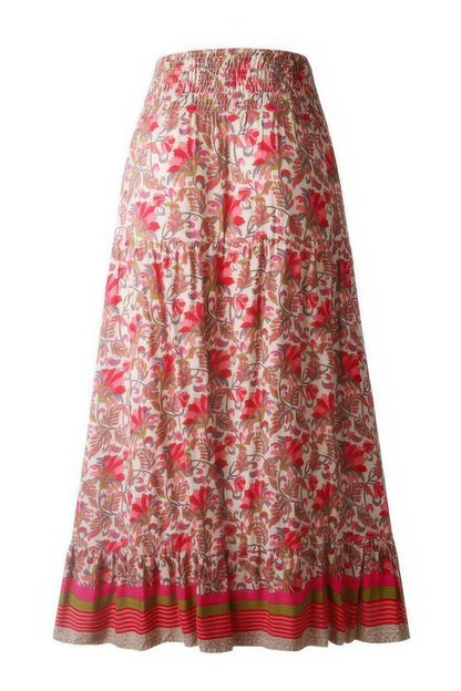 Floral Print Irregular Line A Line Fit Skirt