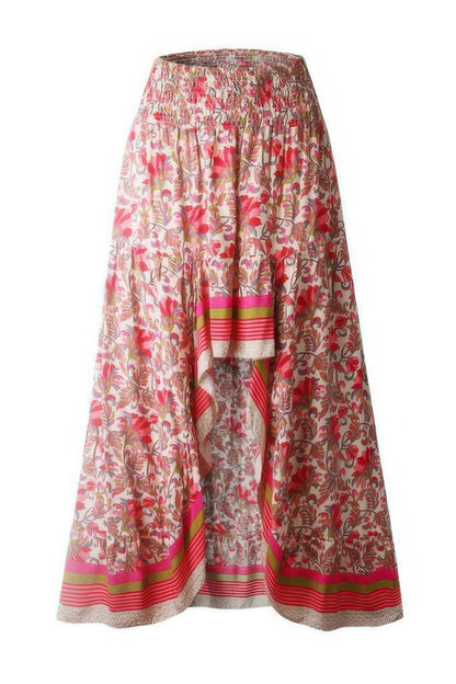 Floral Print Irregular Line A Line Fit Skirt