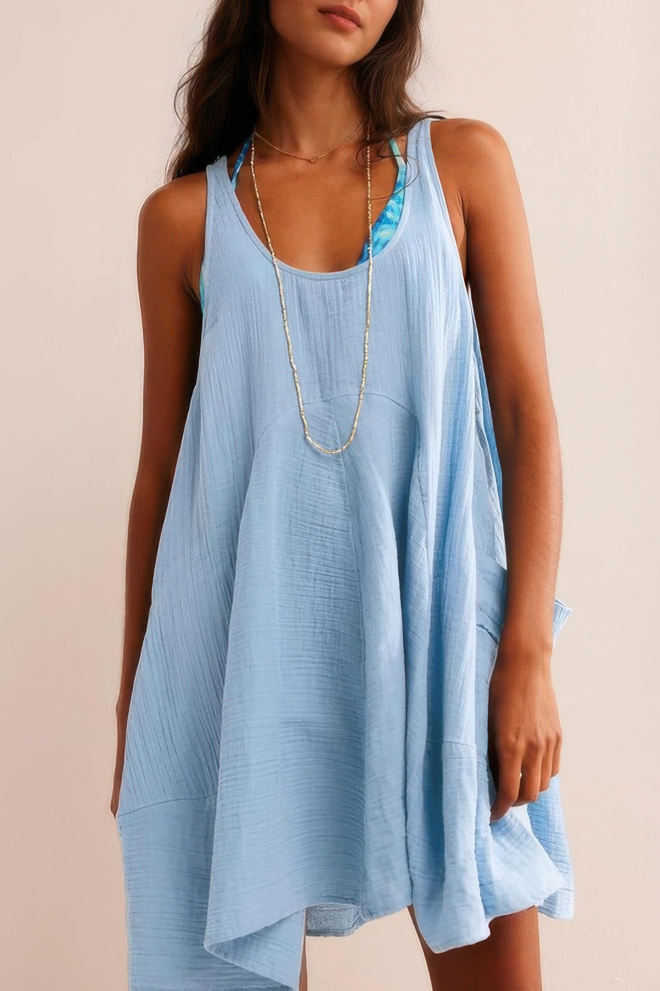 Solid A Line Pockets Low Back Knot Midi Dress